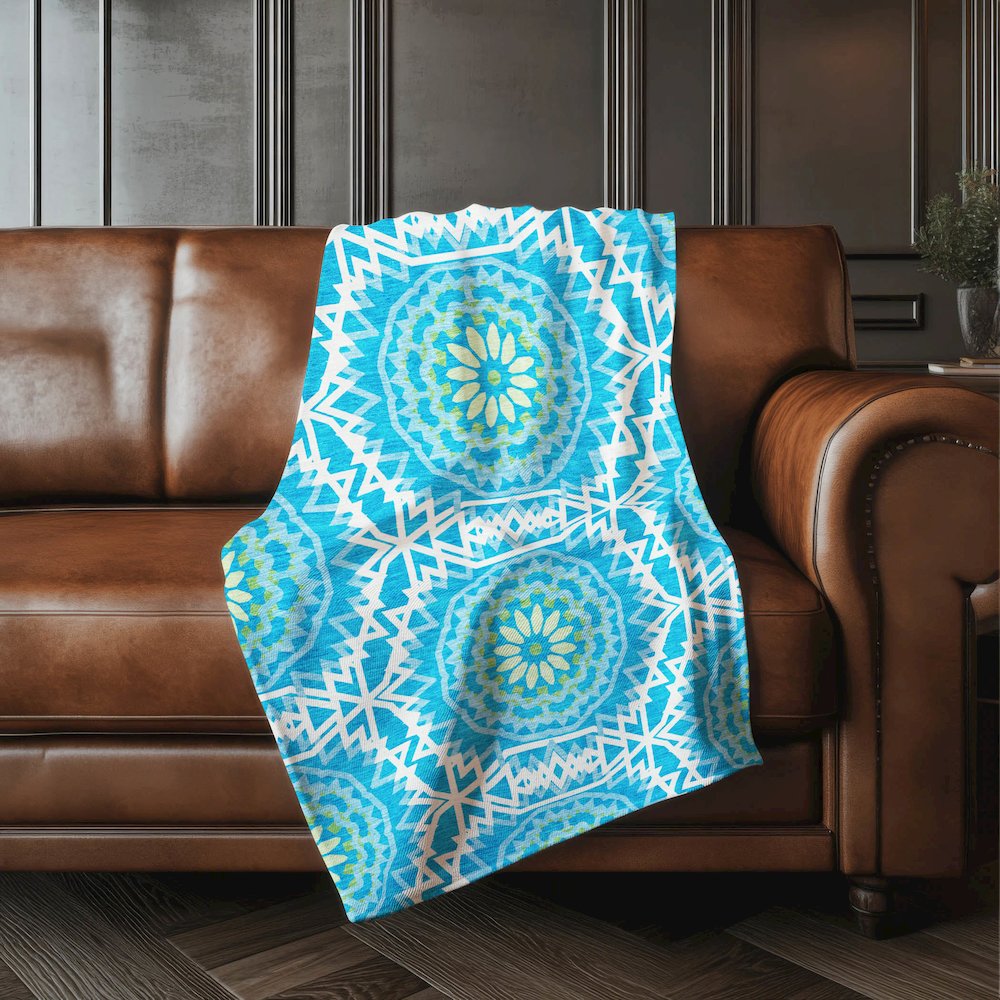 Premium Machine Washable ASB619 Blue 50" x 70" Sherpa Throw Blanket. Picture 4