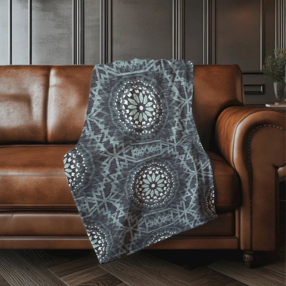 Premium Machine Washable ASB619 Charcoal 50" x 70" Sherpa Throw Blanket. Picture 4