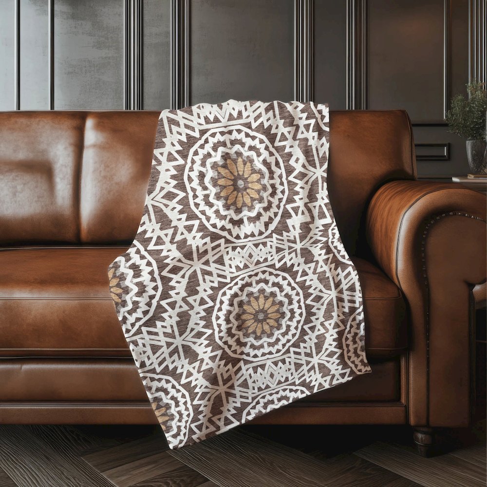 Premium Machine Washable ASB619 Chocolate 50" x 70" Sherpa Throw Blanket. Picture 4