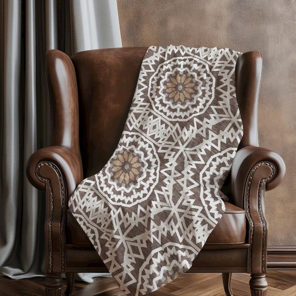 Premium Machine Washable ASB619 Chocolate 50" x 70" Sherpa Throw Blanket. Picture 5