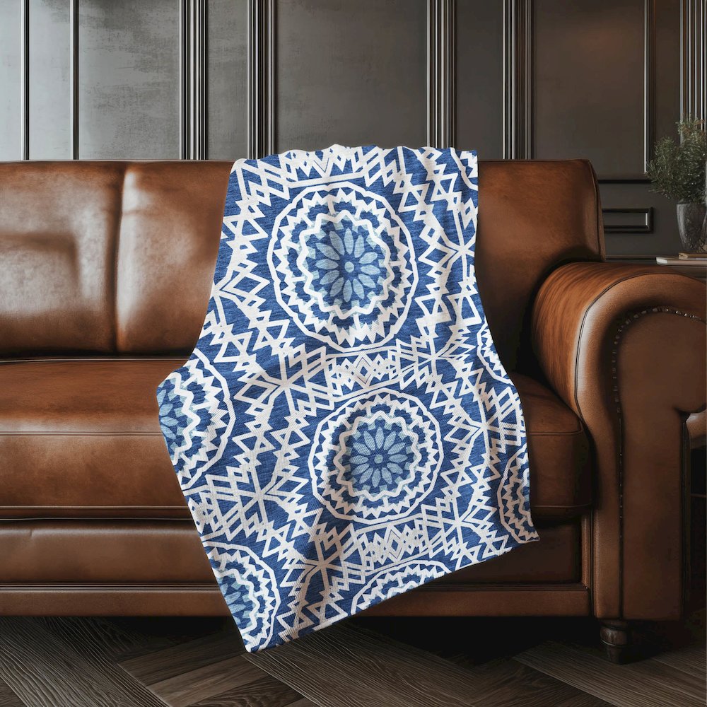 Premium Machine Washable ASB619 Navy 50" x 70" Sherpa Throw Blanket. Picture 4