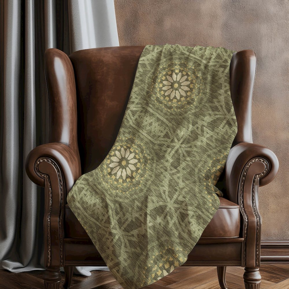 Premium Machine Washable ASB619 Olive 50" x 70" Sherpa Throw Blanket. Picture 5