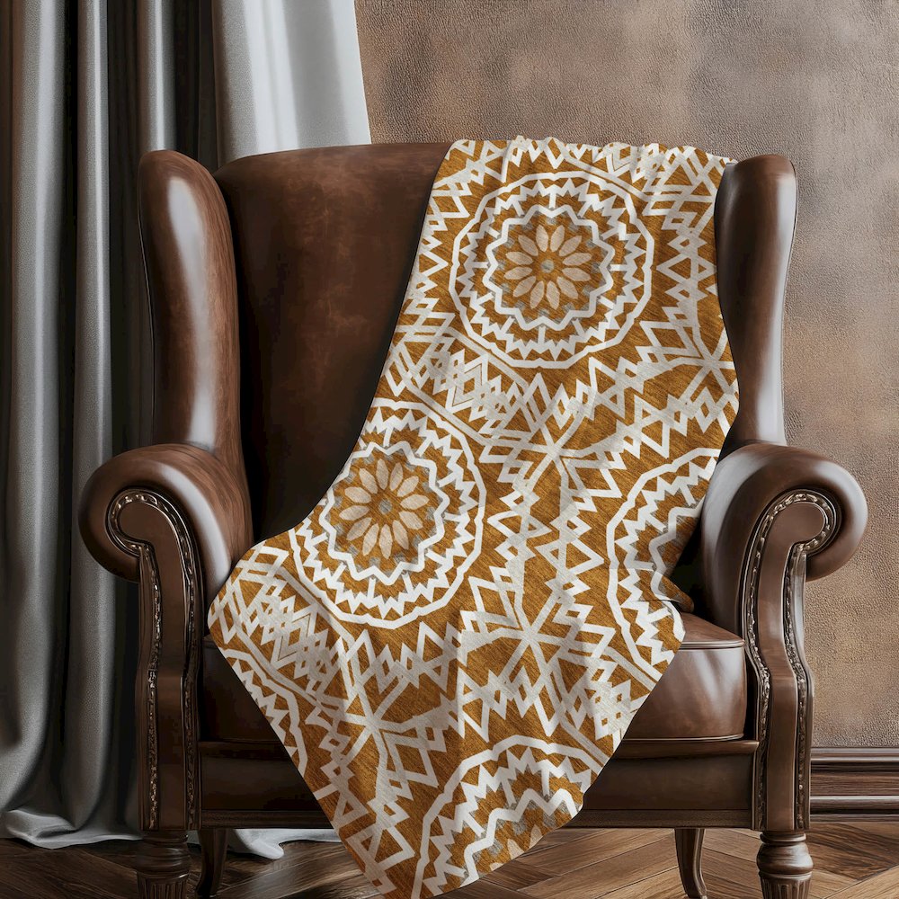 Premium Machine Washable ASB619 Paprika 50" x 70" Sherpa Throw Blanket. Picture 5