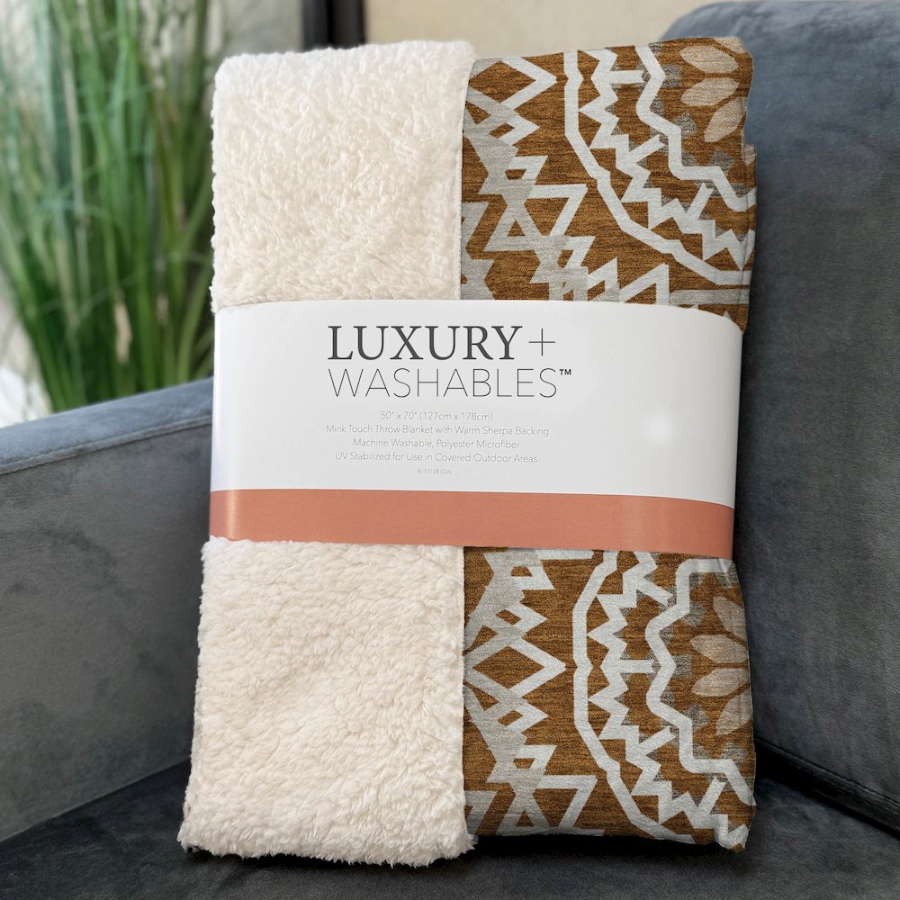 Premium Machine Washable ASB619 Paprika 50" x 70" Sherpa Throw Blanket. Picture 3