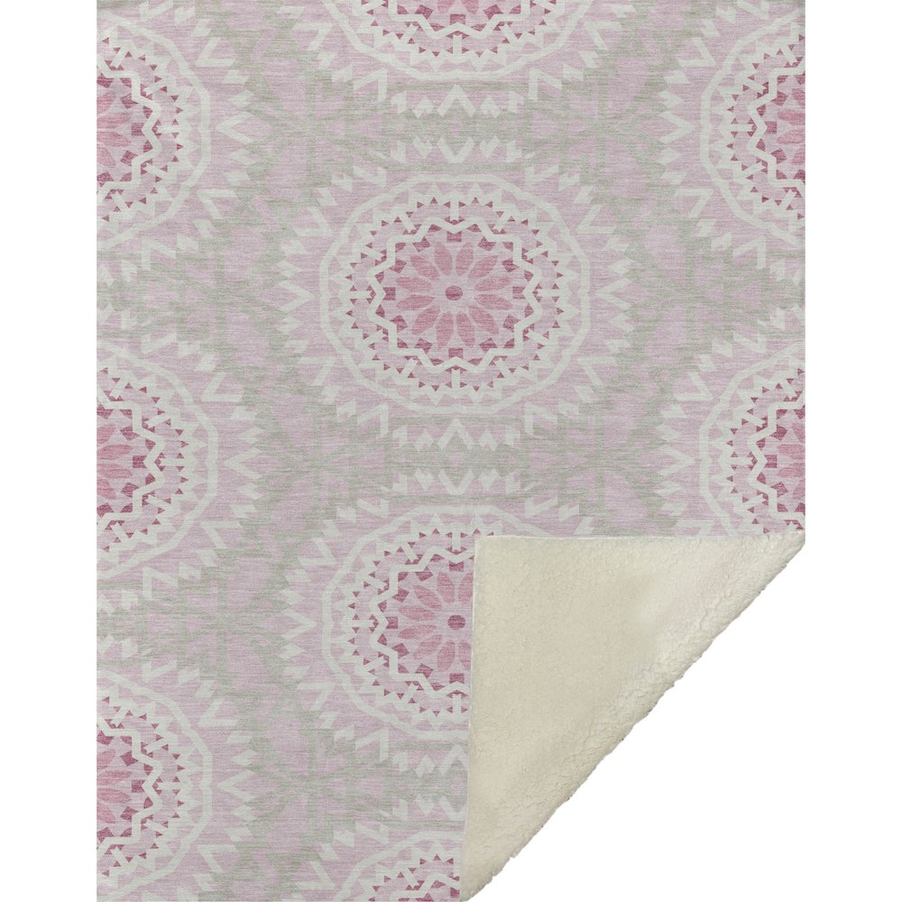 Premium Machine Washable ASB619 Pink 50" x 70" Sherpa Throw Blanket. Picture 1