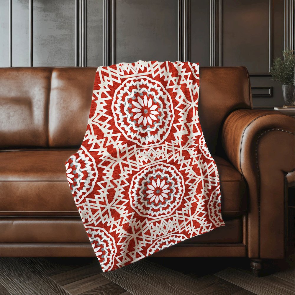 Premium Machine Washable ASB619 Red 50" x 70" Sherpa Throw Blanket. Picture 4
