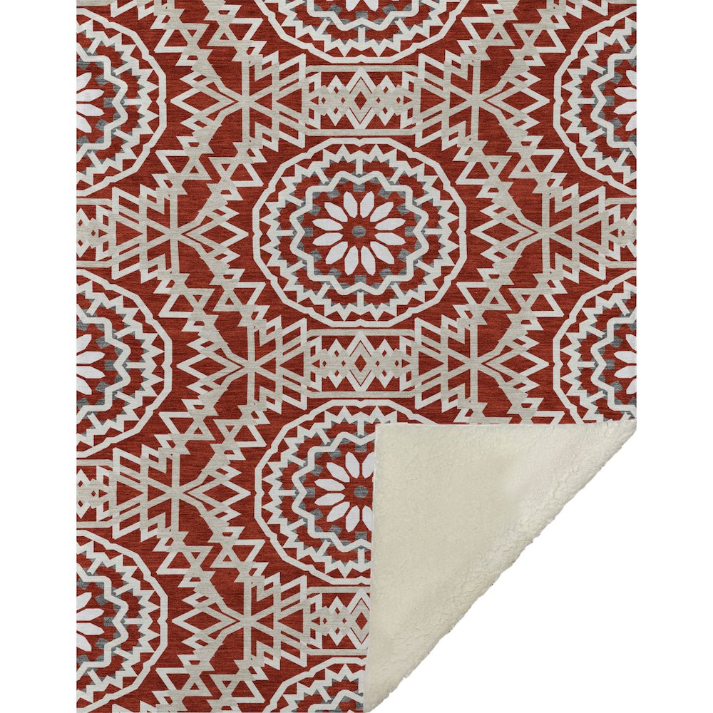 Premium Machine Washable ASB619 Red 50" x 70" Sherpa Throw Blanket. Picture 1