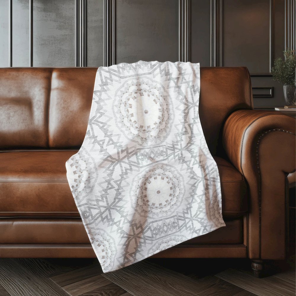 Premium Machine Washable ASB619 Silver 50" x 70" Sherpa Throw Blanket. Picture 4