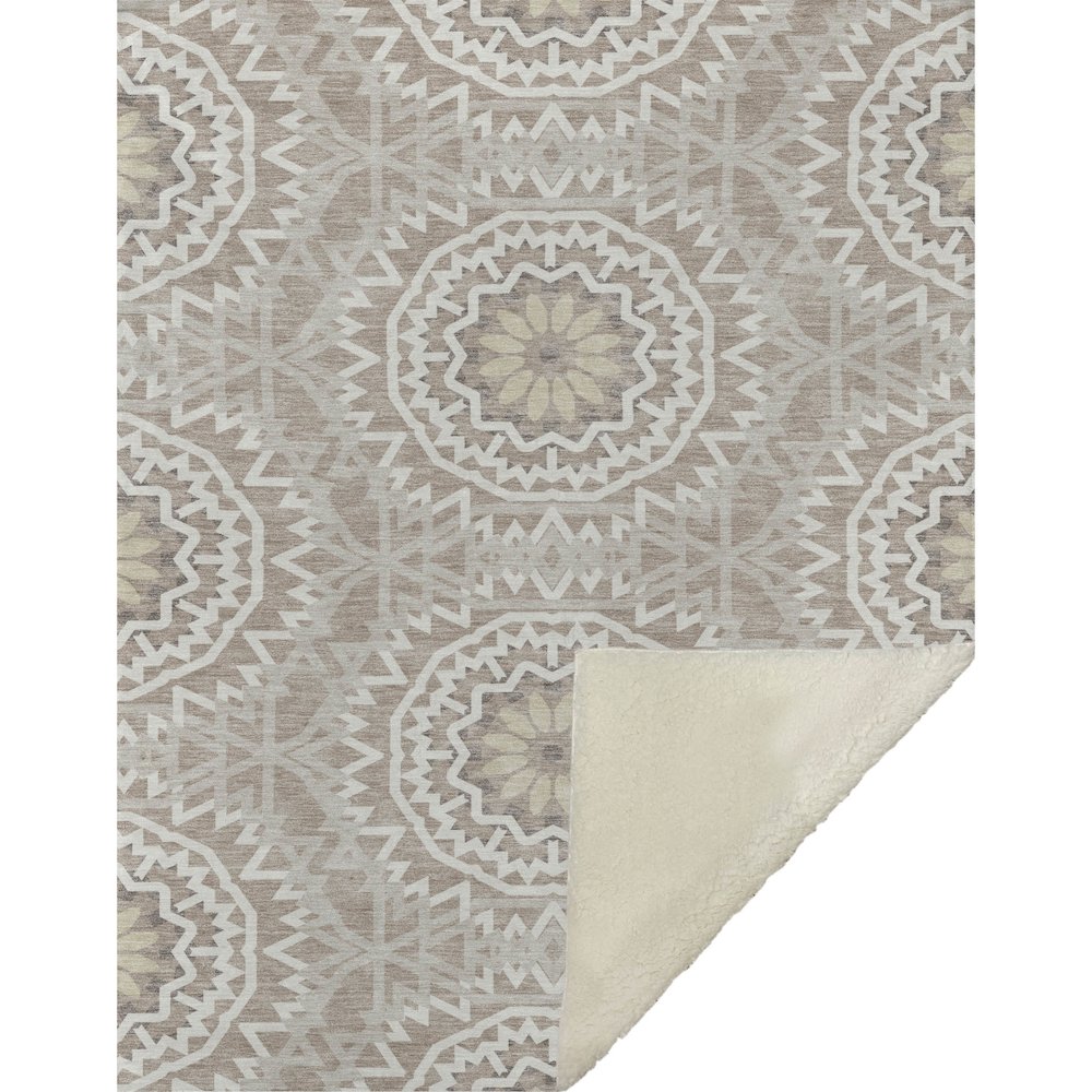 Premium Machine Washable ASB619 Taupe 50" x 70" Sherpa Throw Blanket. Picture 1