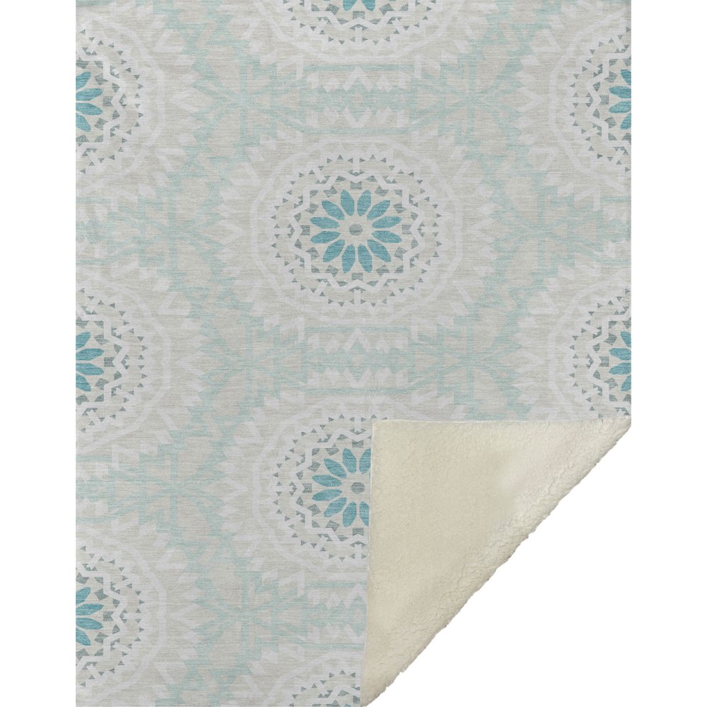 Premium Machine Washable ASB619 Teal 50" x 70" Sherpa Throw Blanket. Picture 1