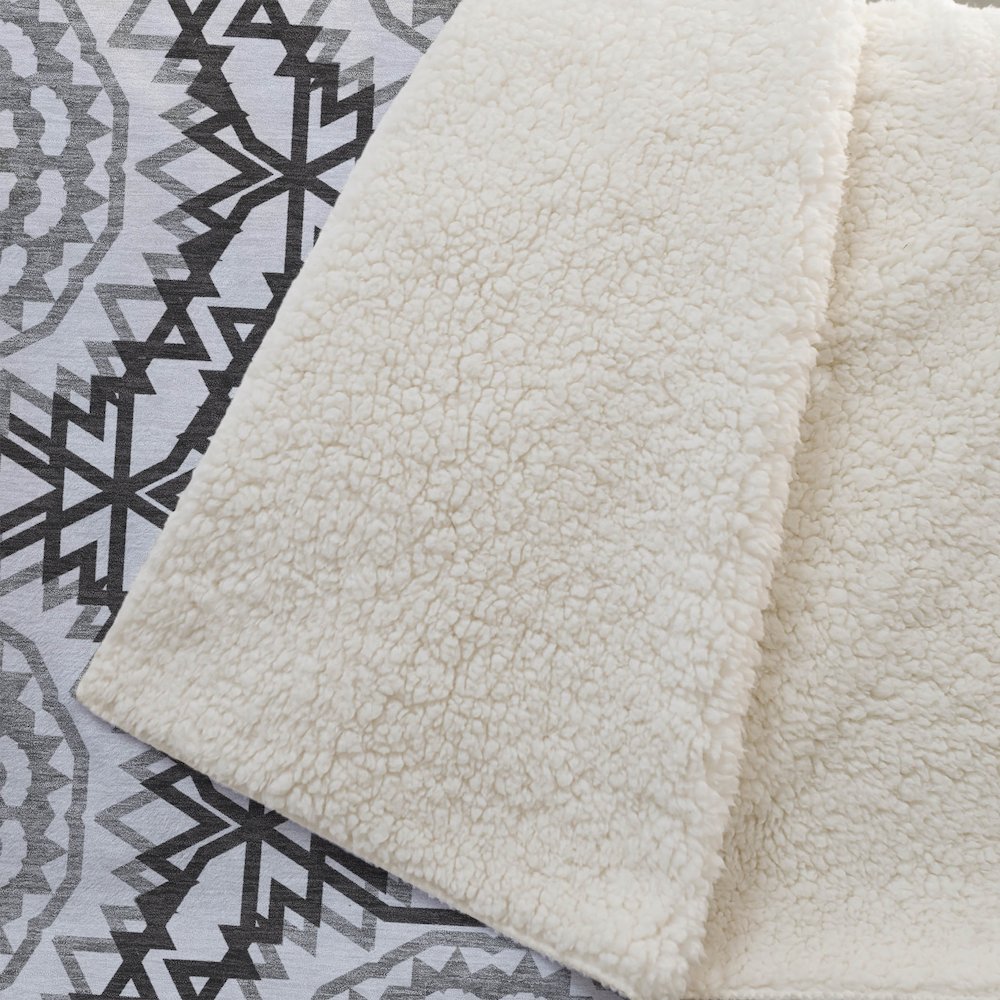 Premium Machine Washable ASB619 White 50" x 70" Sherpa Throw Blanket. Picture 2