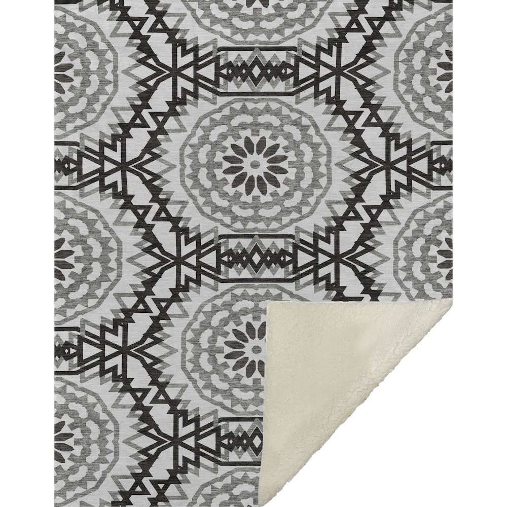 Premium Machine Washable ASB619 White 50" x 70" Sherpa Throw Blanket. Picture 1