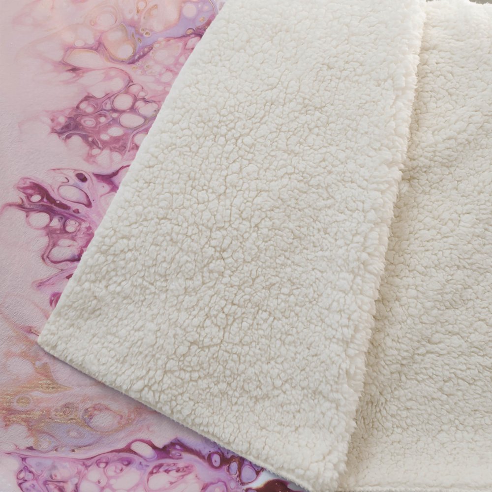 Premium Machine Washable ASB61 Berry 50" x 70" Sherpa Throw Blanket. Picture 2