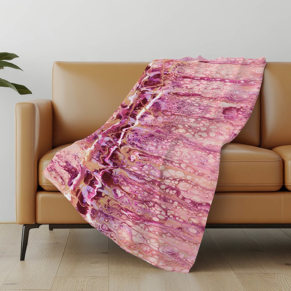 Premium Machine Washable ASB61 Berry 50" x 70" Sherpa Throw Blanket. Picture 4
