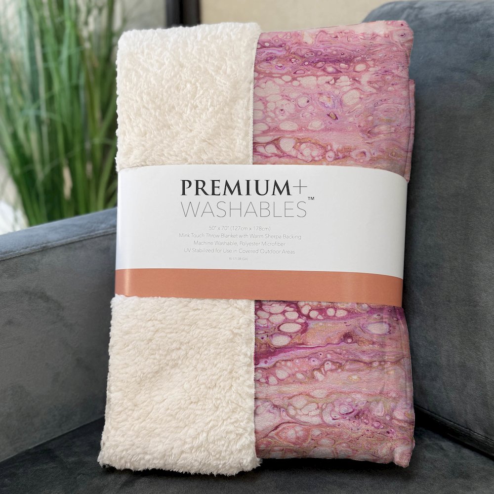 Premium Machine Washable ASB61 Berry 50" x 70" Sherpa Throw Blanket. Picture 3