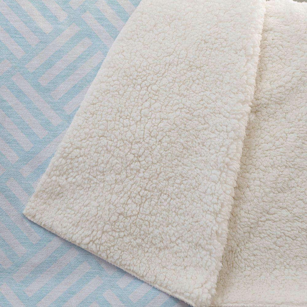Premium Machine Washable ASB620 Aqua 50" x 70" Sherpa Throw Blanket. Picture 2
