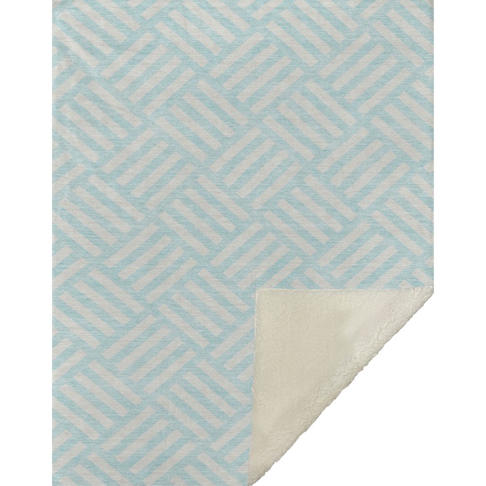 Premium Machine Washable ASB620 Aqua 50" x 70" Sherpa Throw Blanket. Picture 1