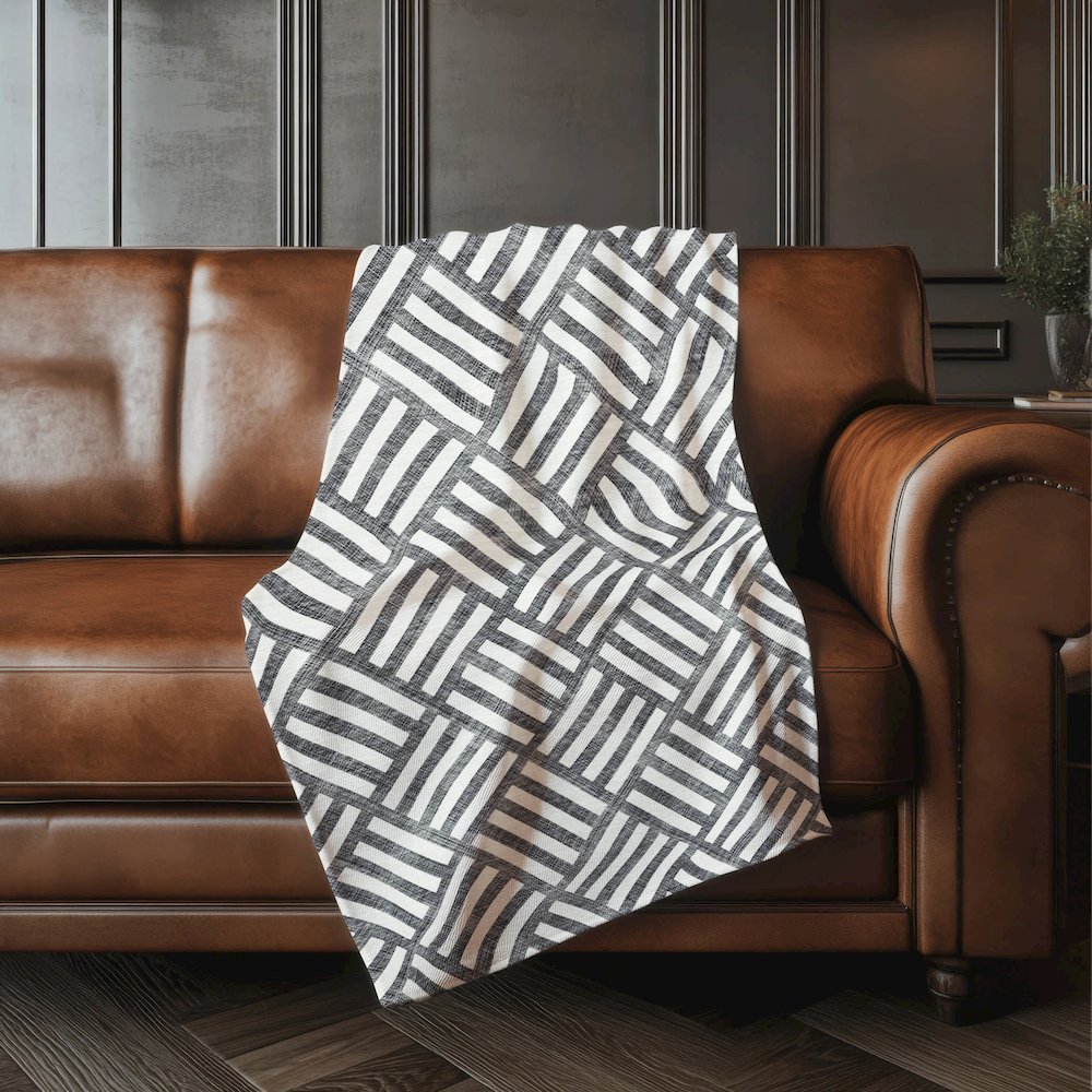 Premium Machine Washable ASB620 Black 50" x 70" Sherpa Throw Blanket. Picture 4