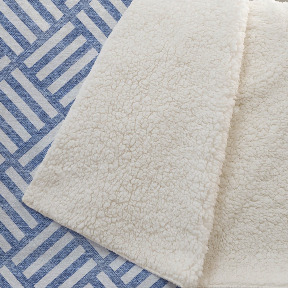 Premium Machine Washable ASB620 Blue 50" x 70" Sherpa Throw Blanket. Picture 2