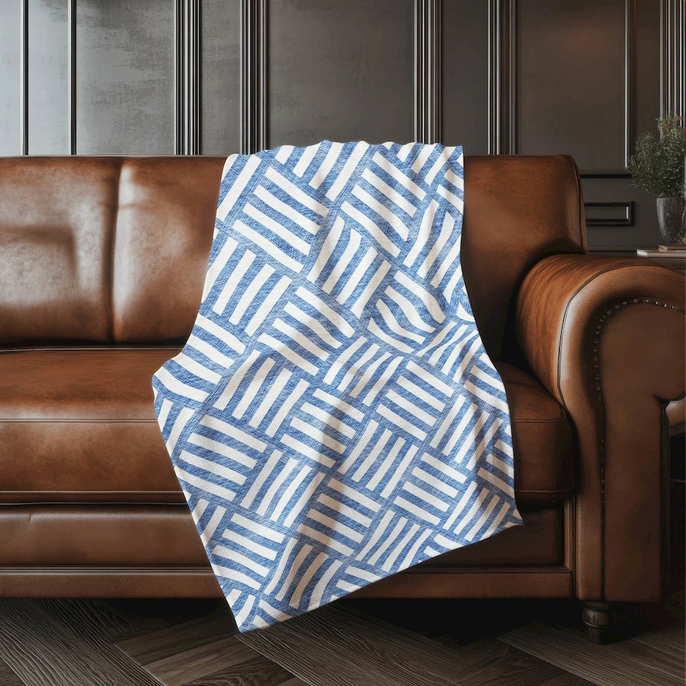 Premium Machine Washable ASB620 Blue 50" x 70" Sherpa Throw Blanket. Picture 4