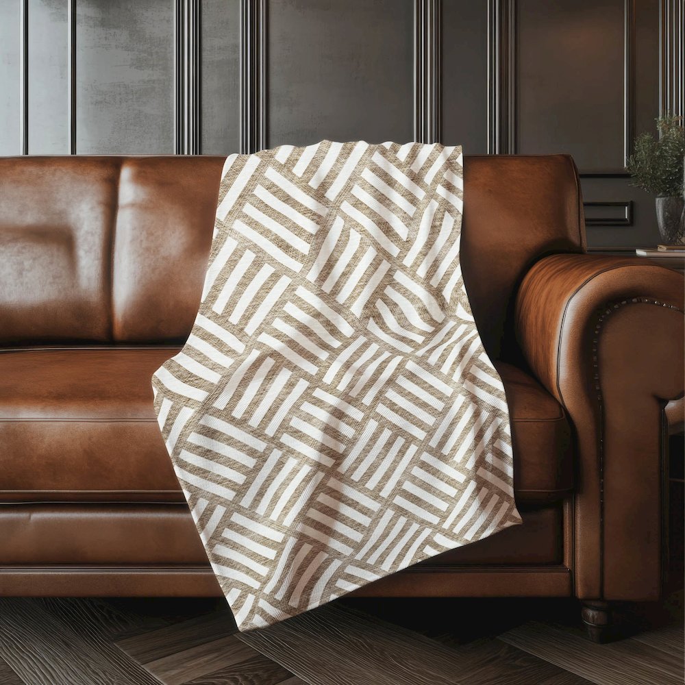 Premium Machine Washable ASB620 Brown 50" x 70" Sherpa Throw Blanket. Picture 4