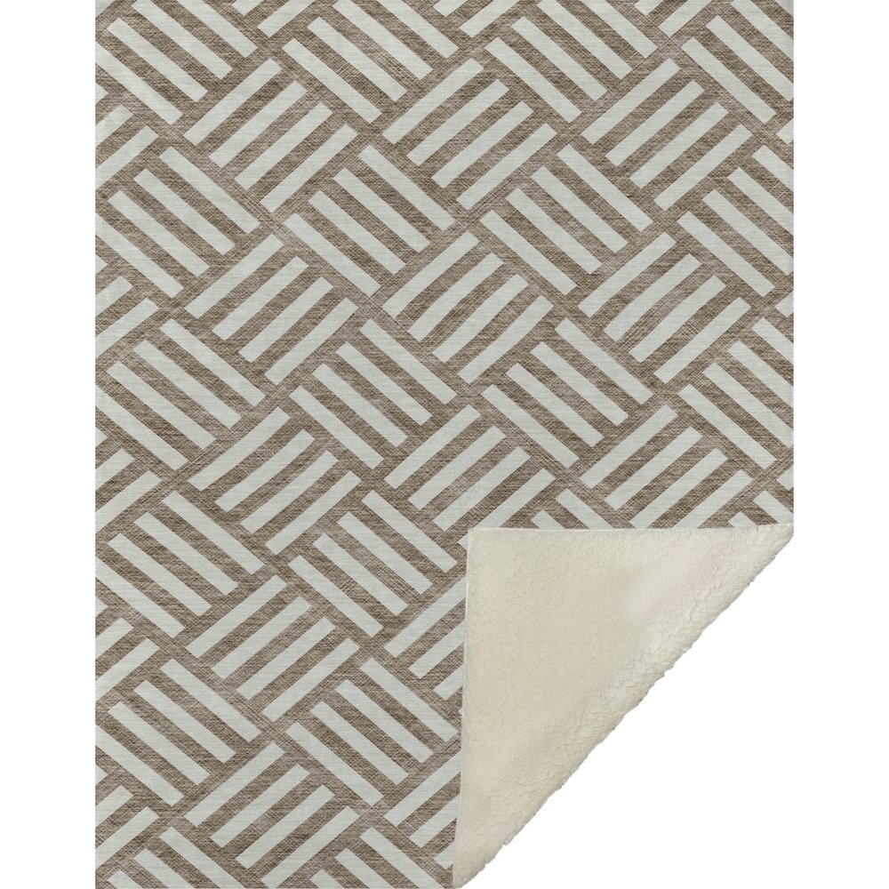Premium Machine Washable ASB620 Brown 50" x 70" Sherpa Throw Blanket. Picture 1