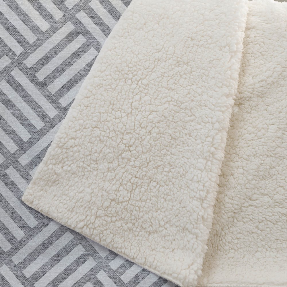 Premium Machine Washable ASB620 Gray 50" x 70" Sherpa Throw Blanket. Picture 2
