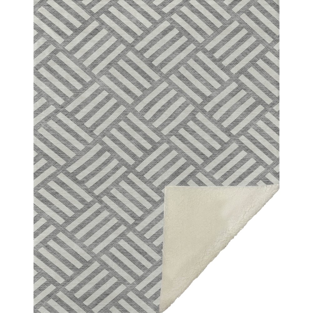 Premium Machine Washable ASB620 Gray 50" x 70" Sherpa Throw Blanket. Picture 1