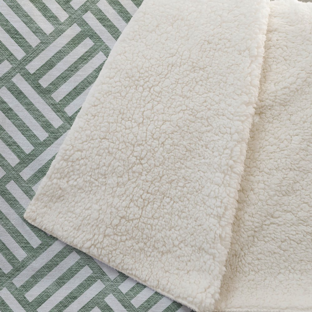 Premium Machine Washable ASB620 Green 50" x 70" Sherpa Throw Blanket. Picture 2