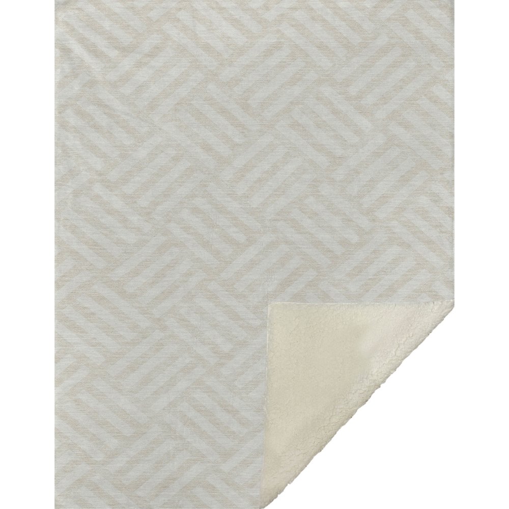 Premium Machine Washable ASB620 Ivory 50" x 70" Sherpa Throw Blanket. Picture 1