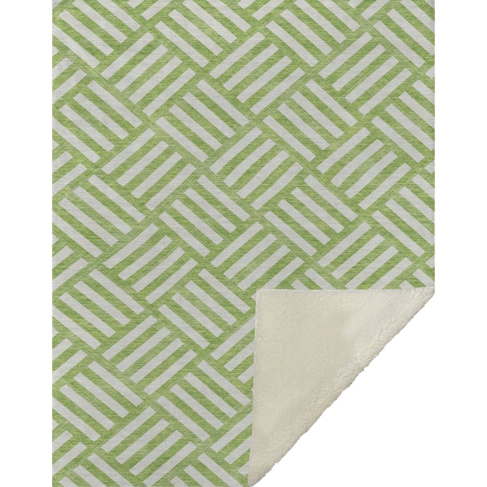 Premium Machine Washable ASB620 Lime 50" x 70" Sherpa Throw Blanket. Picture 1