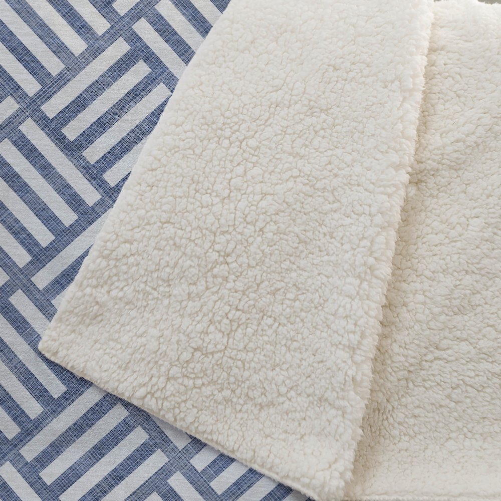 Premium Machine Washable ASB620 Navy 50" x 70" Sherpa Throw Blanket. Picture 2