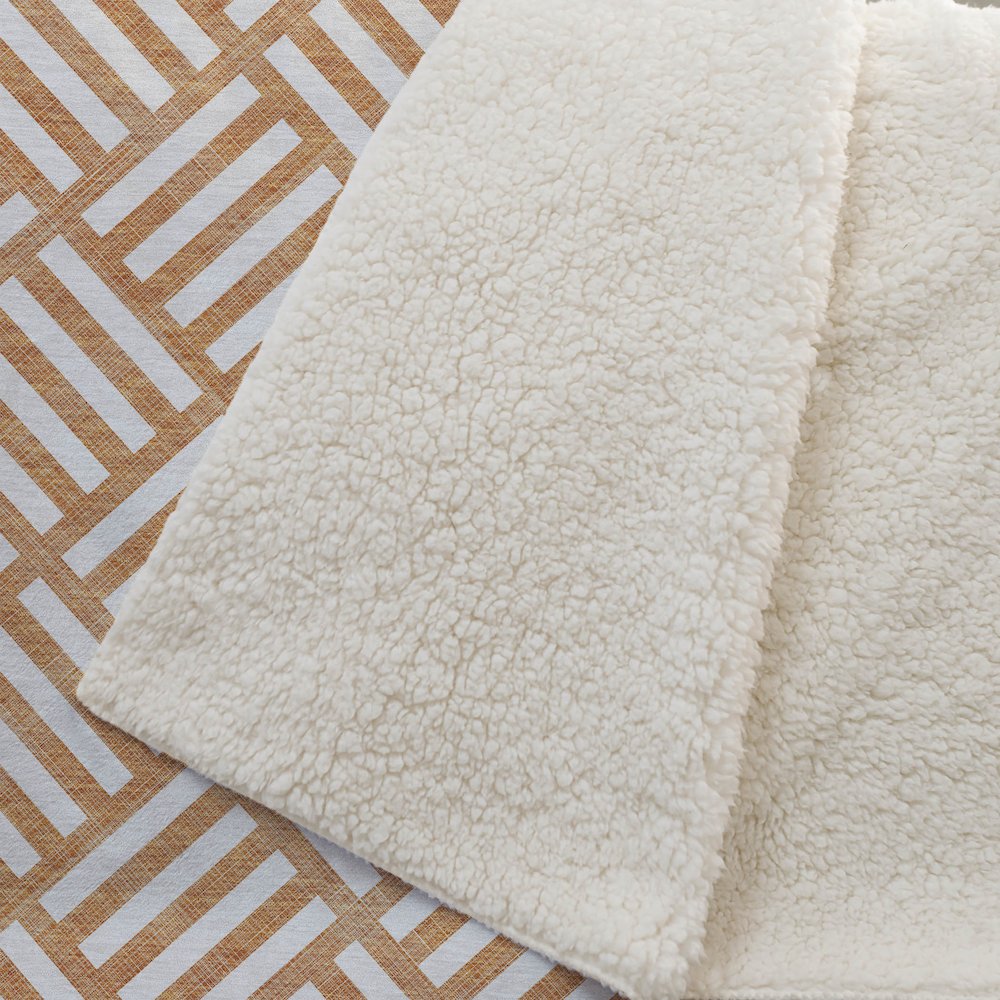 Premium Machine Washable ASB620 Orange 50" x 70" Sherpa Throw Blanket. Picture 2