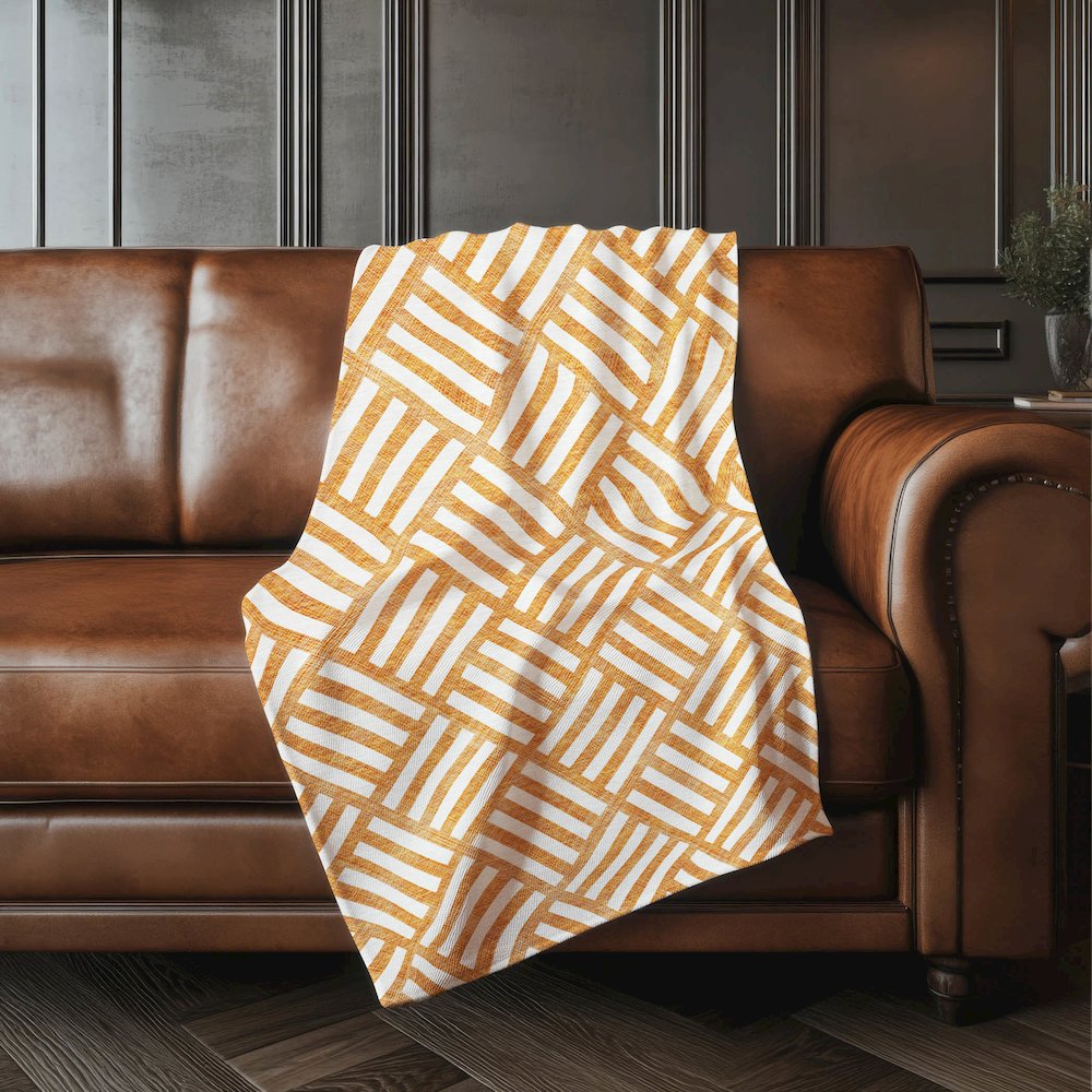 Premium Machine Washable ASB620 Orange 50" x 70" Sherpa Throw Blanket. Picture 4