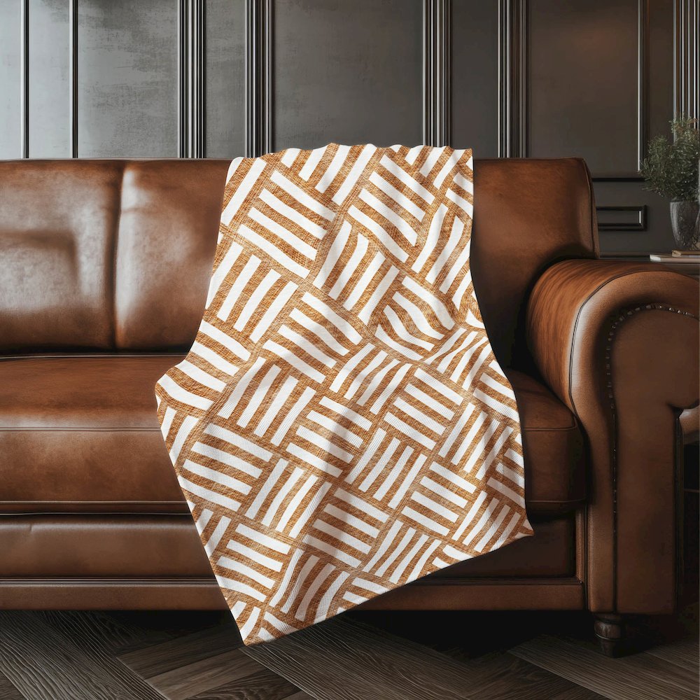 Premium Machine Washable ASB620 Paprika 50" x 70" Sherpa Throw Blanket. Picture 4
