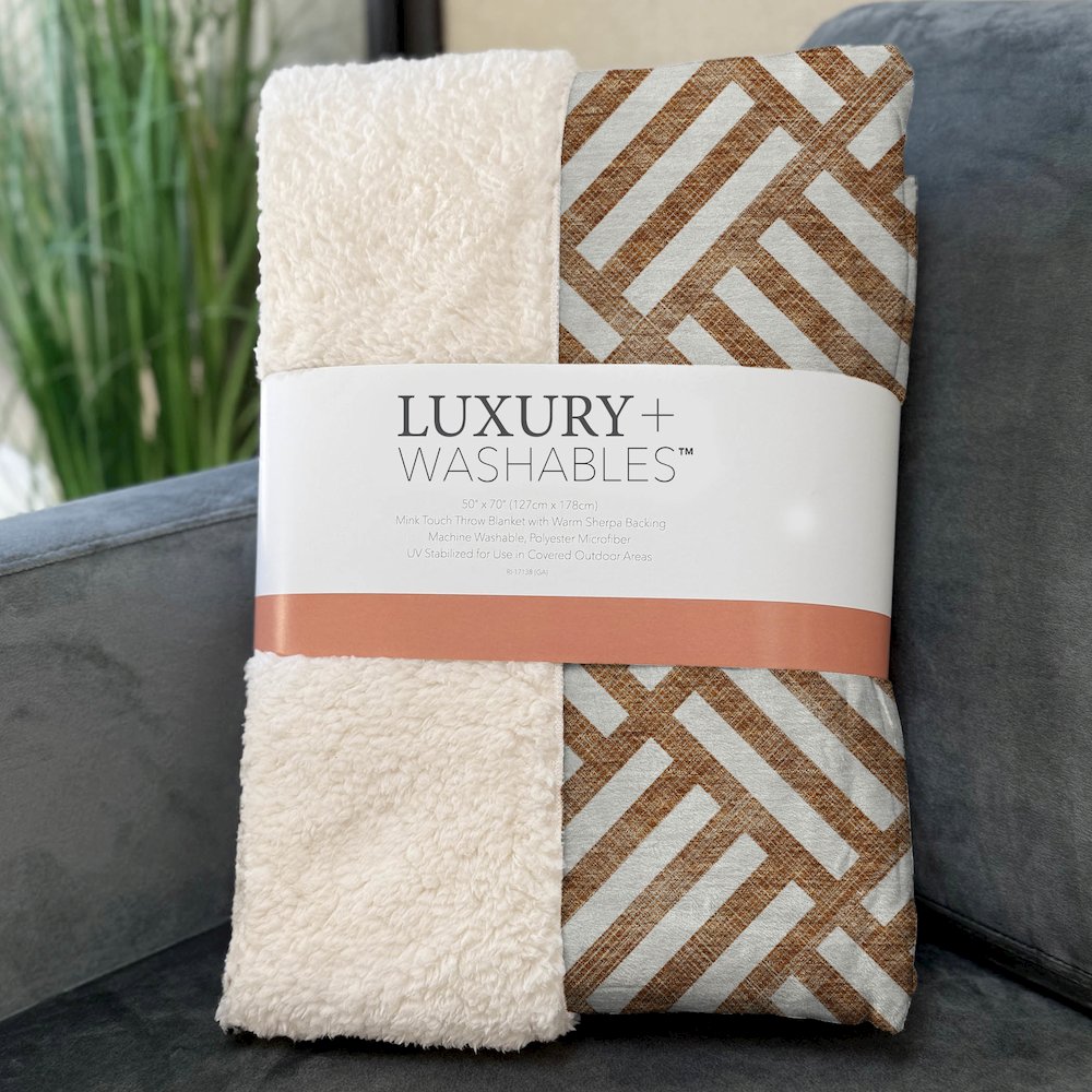 Premium Machine Washable ASB620 Paprika 50" x 70" Sherpa Throw Blanket. Picture 3