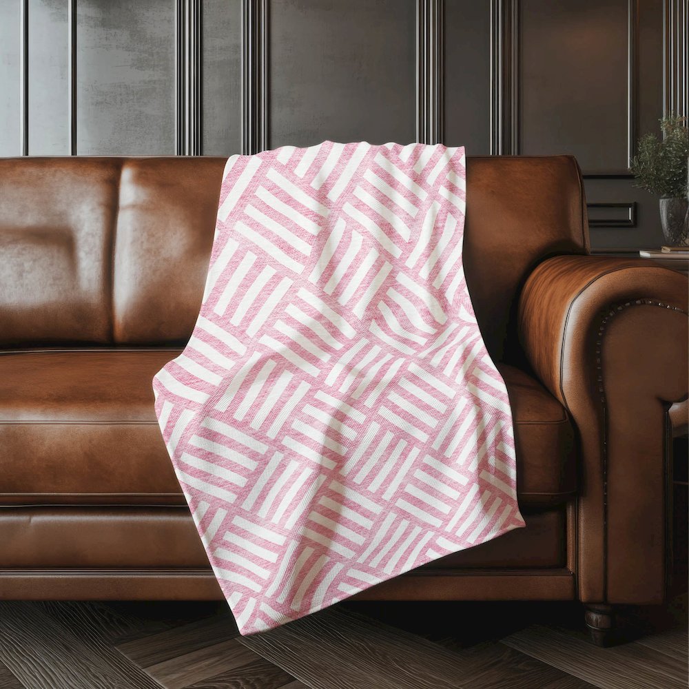 Premium Machine Washable ASB620 Pink 50" x 70" Sherpa Throw Blanket. Picture 4