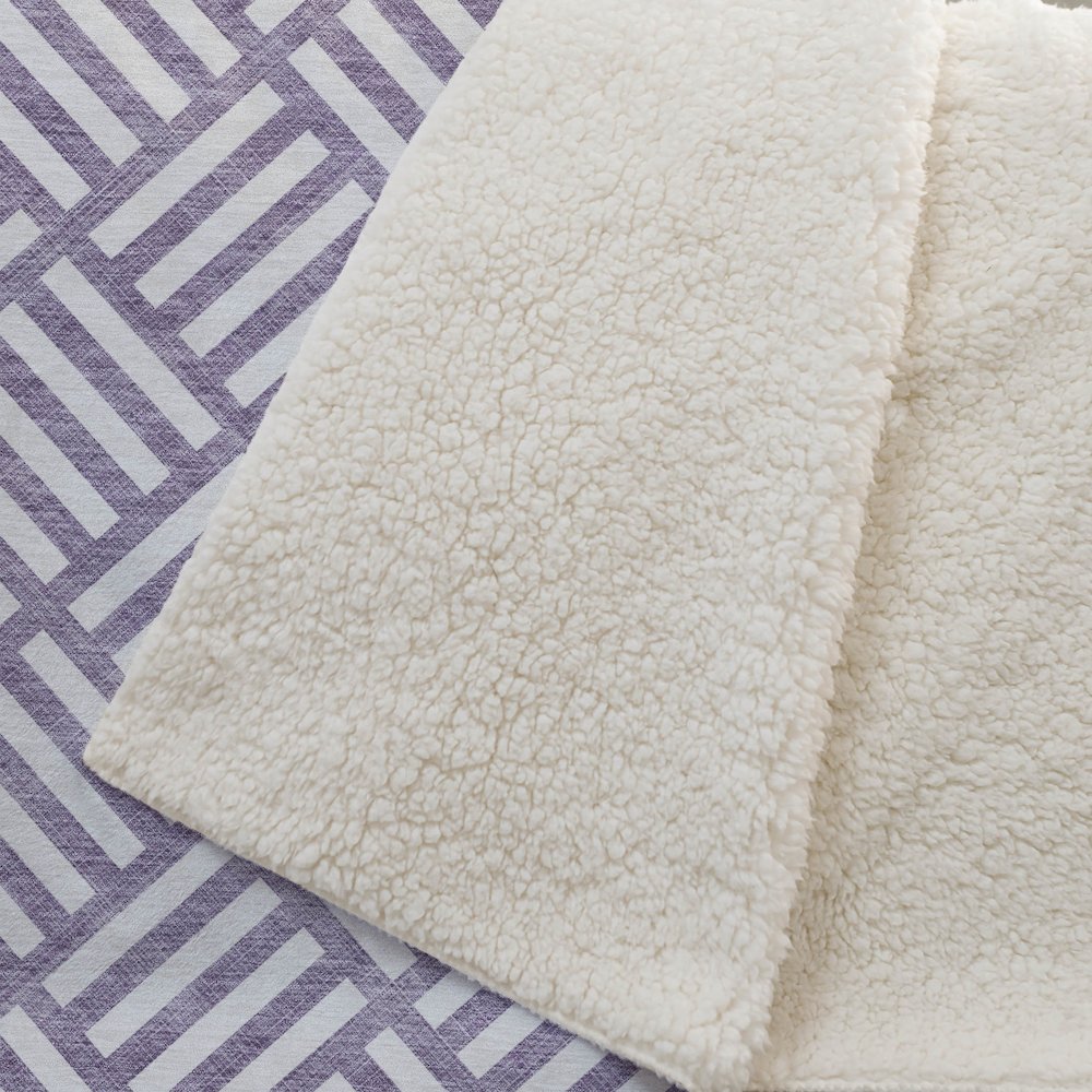 Premium Machine Washable ASB620 Purple 50" x 70" Sherpa Throw Blanket. Picture 2