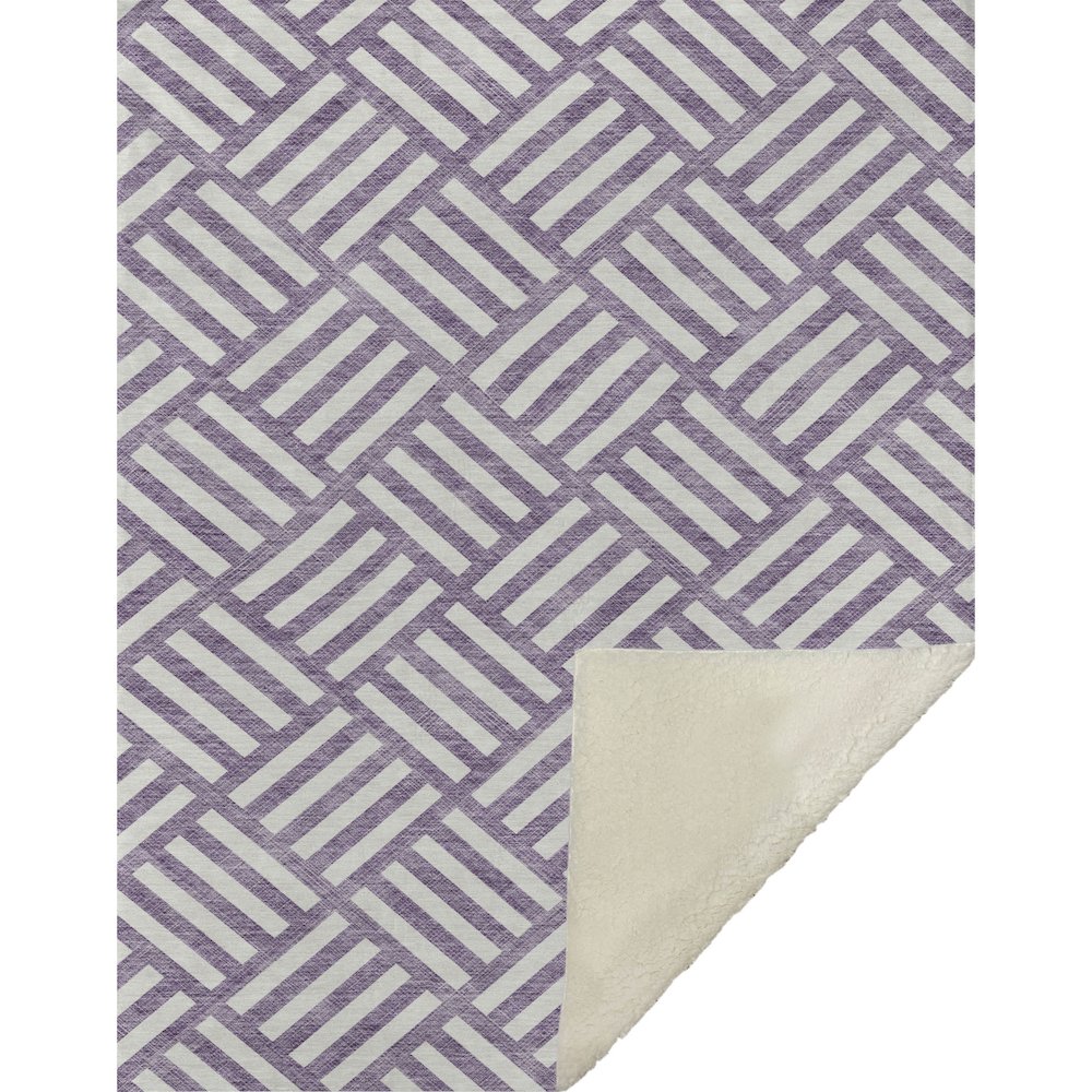 Premium Machine Washable ASB620 Purple 50" x 70" Sherpa Throw Blanket. Picture 1