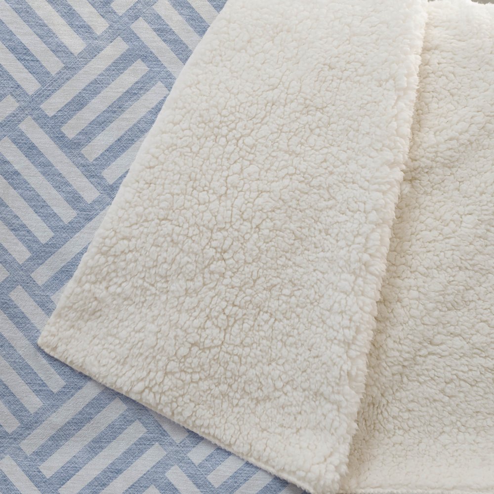 Premium Machine Washable ASB620 Sky 50" x 70" Sherpa Throw Blanket. Picture 2