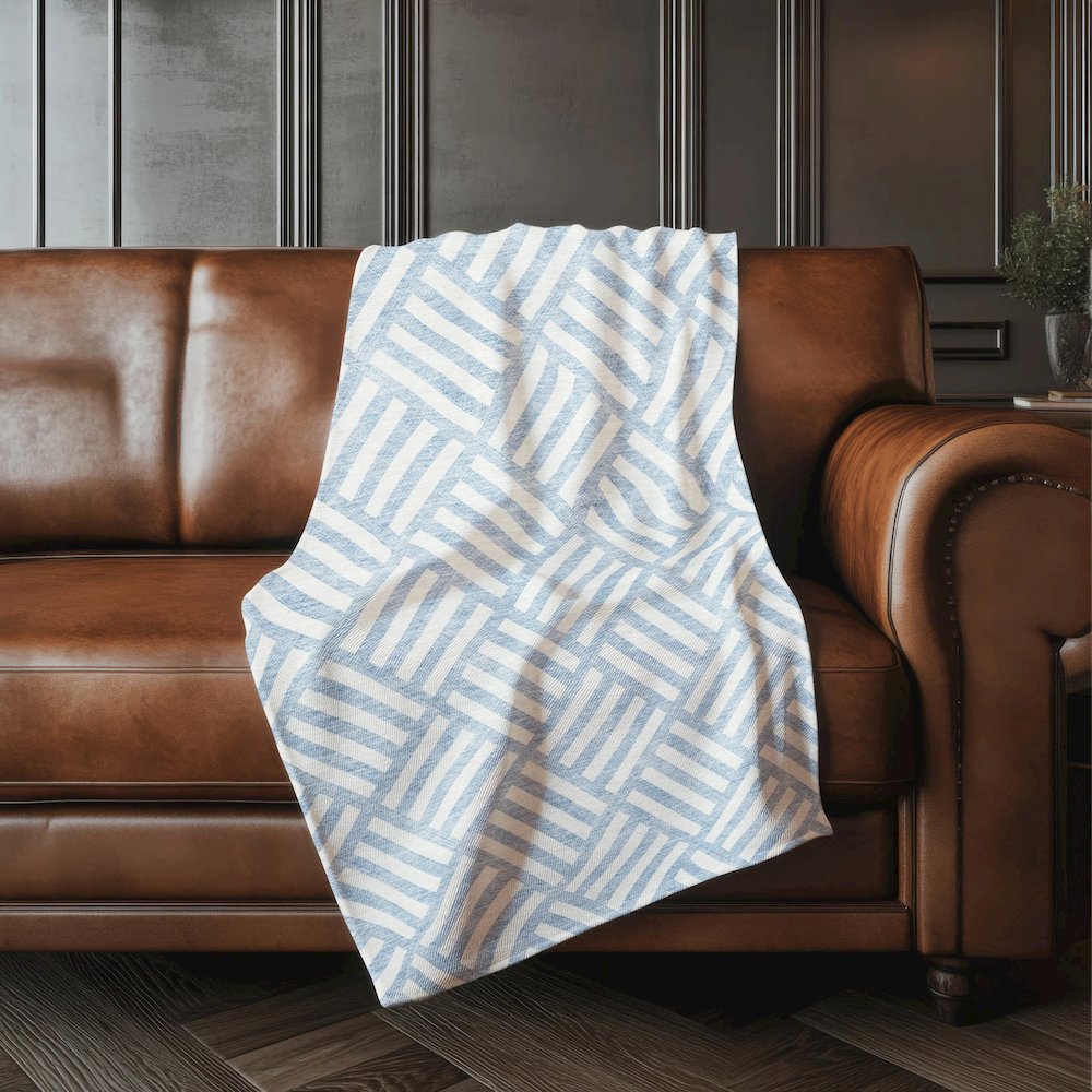 Premium Machine Washable ASB620 Sky 50" x 70" Sherpa Throw Blanket. Picture 4