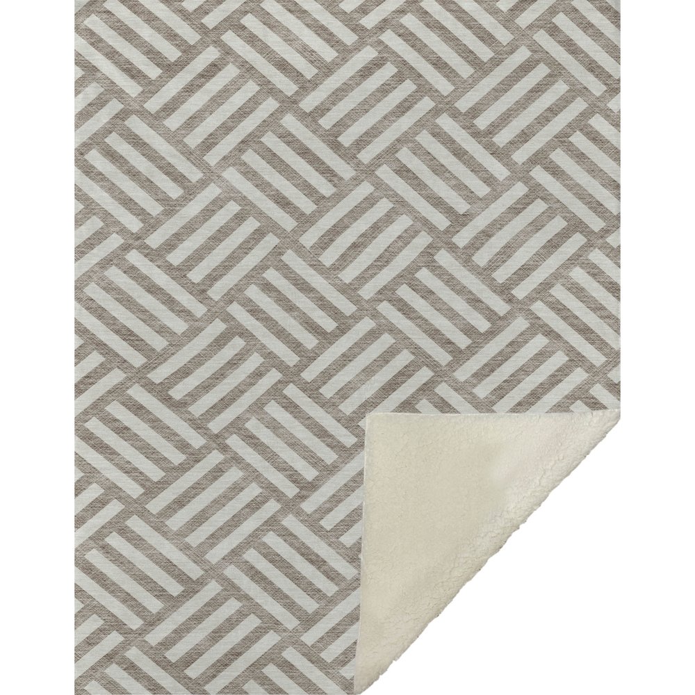 Premium Machine Washable ASB620 Taupe 50" x 70" Sherpa Throw Blanket. Picture 1
