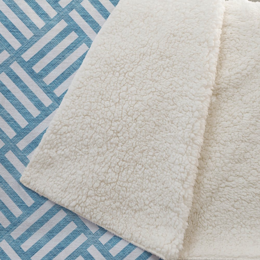 Premium Machine Washable ASB620 Teal 50" x 70" Sherpa Throw Blanket. Picture 2