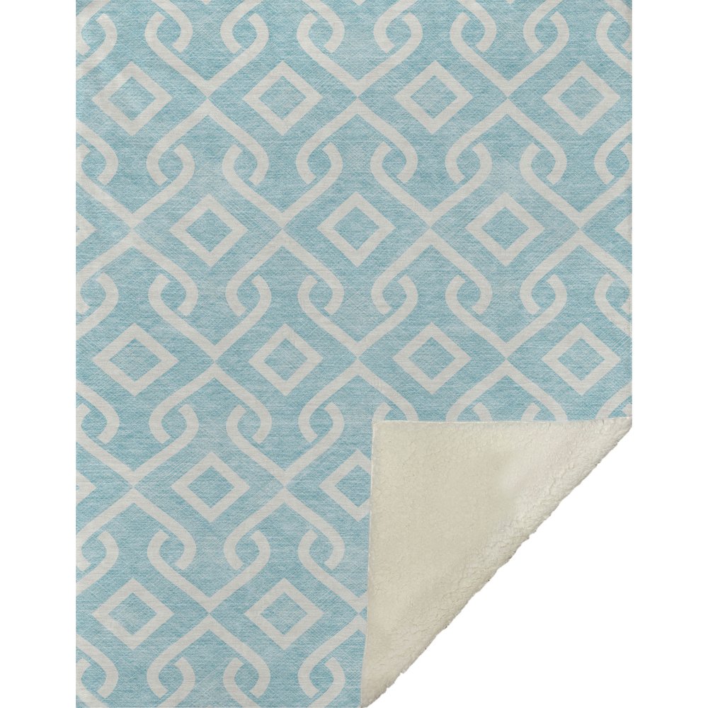 Premium Machine Washable ASB621 Aqua 50" x 70" Sherpa Throw Blanket. Picture 1
