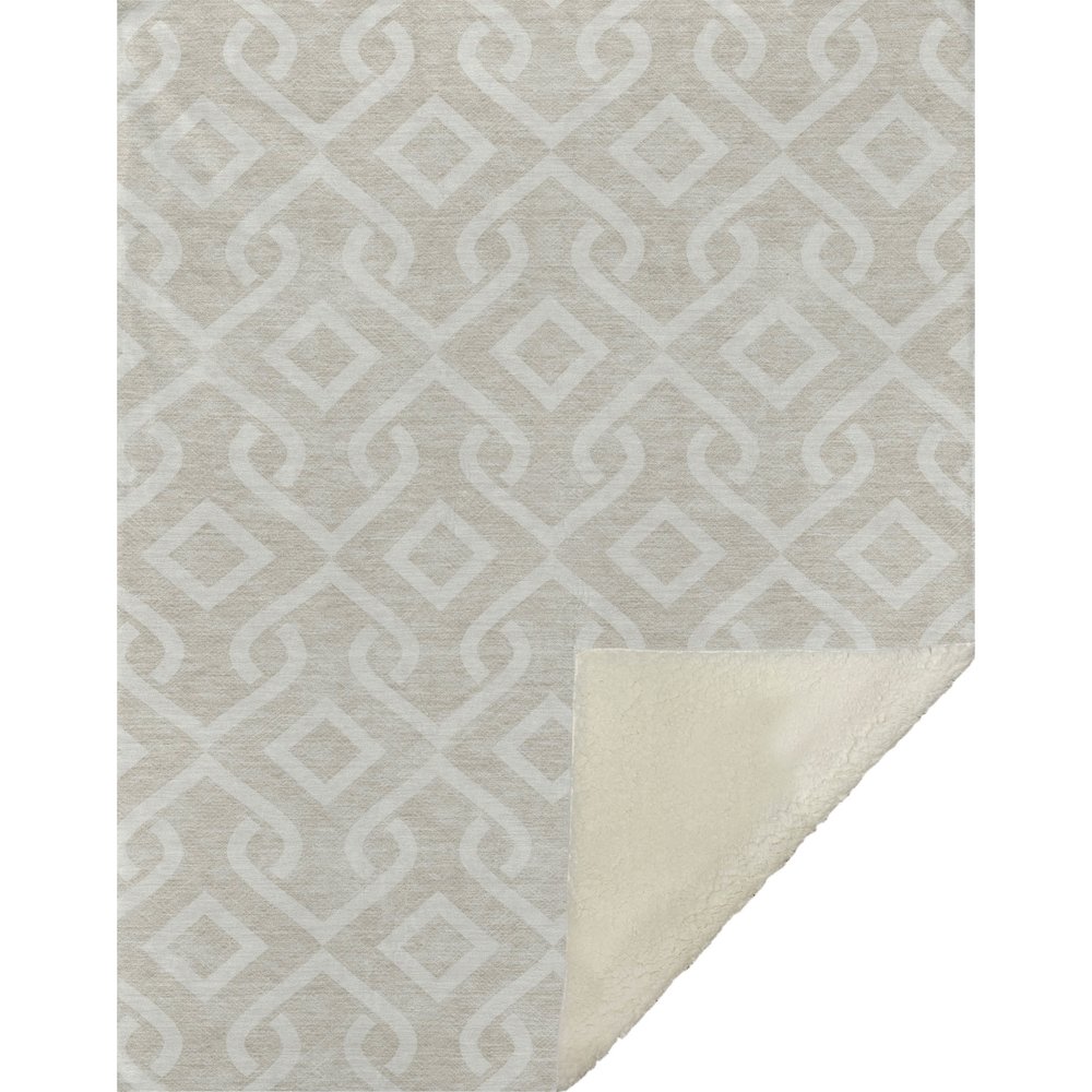 Premium Machine Washable ASB621 Beige 50" x 70" Sherpa Throw Blanket. Picture 1