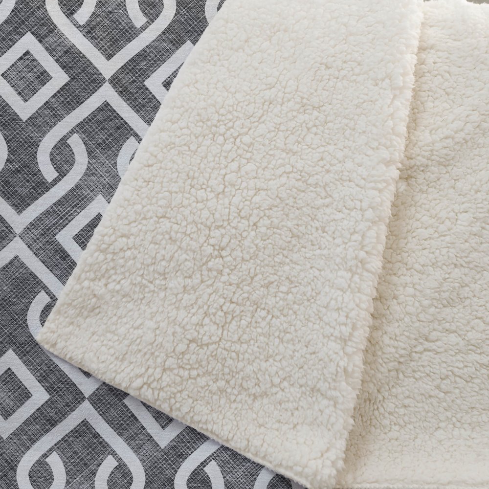 Premium Machine Washable ASB621 Black 50" x 70" Sherpa Throw Blanket. Picture 2