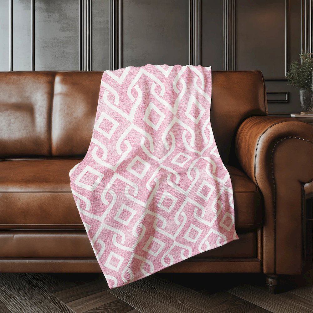 Premium Machine Washable ASB621 Blush 50" x 70" Sherpa Throw Blanket. Picture 4