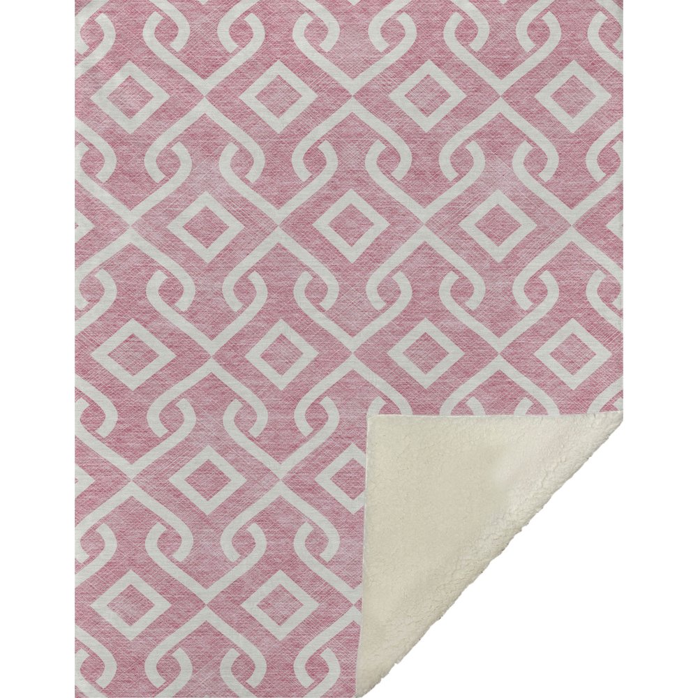 Premium Machine Washable ASB621 Blush 50" x 70" Sherpa Throw Blanket. Picture 1