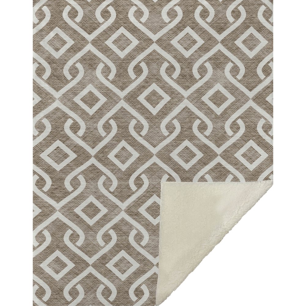 Premium Machine Washable ASB621 Brown 50" x 70" Sherpa Throw Blanket. Picture 1