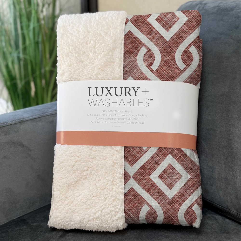 Premium Machine Washable ASB621 Burgundy 50" x 70" Sherpa Throw Blanket. Picture 3